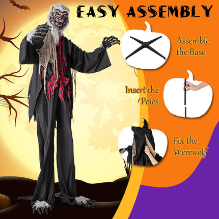Dreamade 8.2 Ft Halloween Animatronics, Sound-Activated Werewolf with Light-up Eyes & Scary Sounds