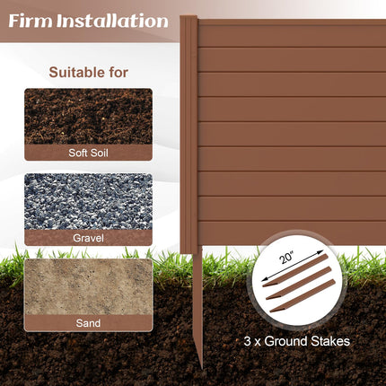 Dreamade Air Conditioner Fence 2/4 Panels - 48''W x 36''H Outdoor Privacy Screen Trash Can Enclosure with 3 Stakes