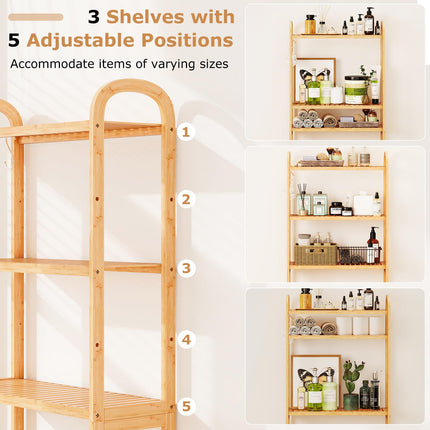 Dreamade Bamboo Over The Toilet Storage, 3-Tier Bathroom Toilet Shelf Rack