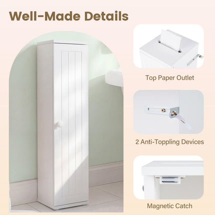 Dreamade Small Bathroom Storage Cabinet with Door and Removable Shelves