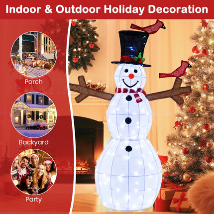 Dreamade 4.8 FT Light Up Christmas Snowman with 120 LED Lights