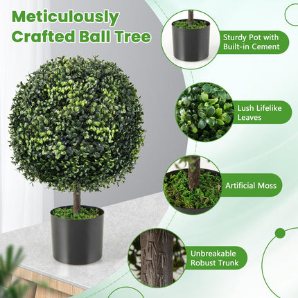 Dreamade 22" Artificial Boxwood Topiary Ball Tree