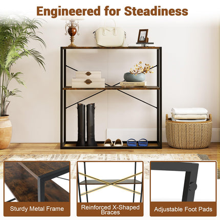 Dreamade 36" Console Table 2-Tier Entryway Table with Open Storage Display Shelves