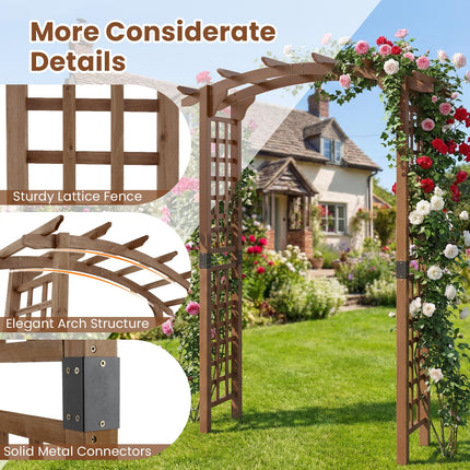 Dreamade 7.5FT Wood Garden Arbor Trellis for Climbing Plants