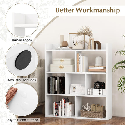 Dreamade 7 Cube Bookshelf with Anti Toppling Devices for Living Room