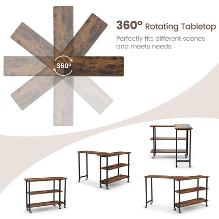 Dreamade 360° Free Rotating Sofa Side Table