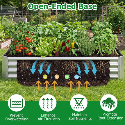Dreamade 6 x 3 x 1 FT Galvanized Rectangular Metal Raised Garden Bed (1/2)