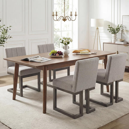 Dreamade Farmhouse Fabric Upholstered Kitchen Chairs with 5.5" Thickened Padded Seat