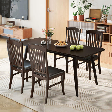 Dreamade Set of 2/4 Wooden PU Leather Upholstered Dining Chairs