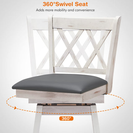 Dreamade Bar Stool with Foot Rest Upholstered Cushion & Ergonomic Backrest