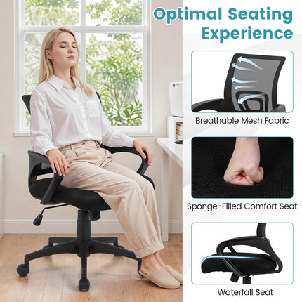 Dreamade Ergonomic Mesh Office Chair | Mid-Back Computer Chair with Breathable Backrest