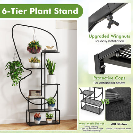 Dreamade 2 Pack 6-Tier Butterfly-Shaped Plant Stand Indoor