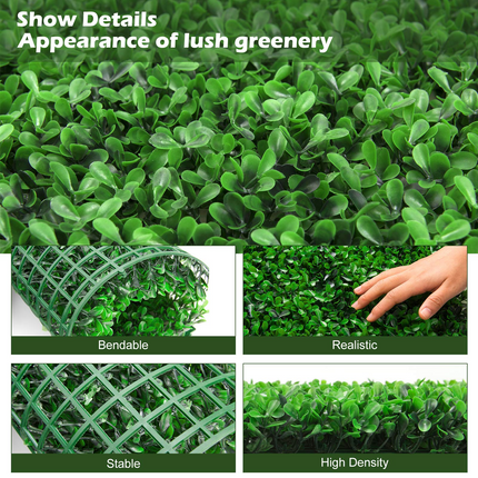 Dreamade 12PCS 20x20inch Artificial Boxwood Panels Garden Privacy Fence Screen