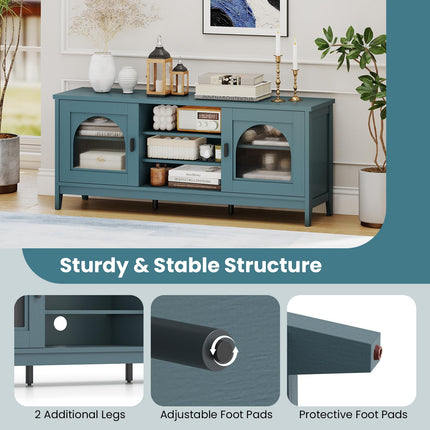 Dreamade Modern Vintage TV Cabinet with Adjustable Shelves and 2 Cable Holes for TVs up to 65 Inches
