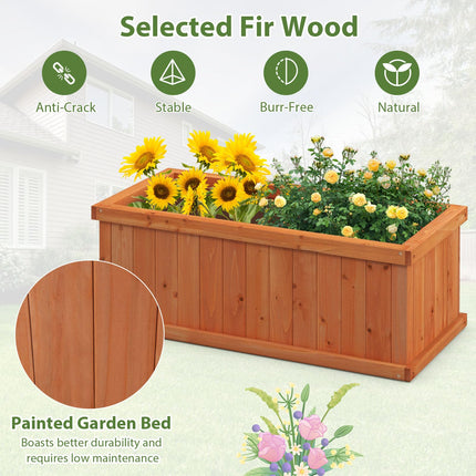 Dreamade Raised Garden Bed | 31”x14”x12” Wooden Planter Box with 4 Drainage Holes (1/2)