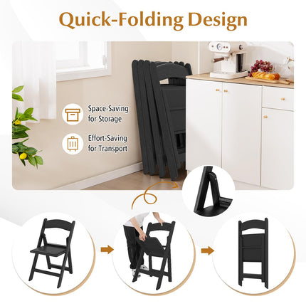 Dreamade Folding Chairs Portable Resin Event Chairs with Padded Seat