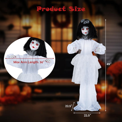 DREAMADE 4 FT Halloween Standing Ghost Girl