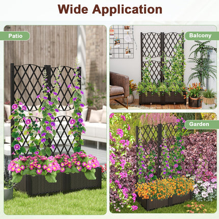 Dreamade 2 Pack Raised Garden Beds with Trellis