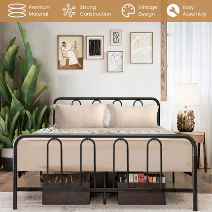 Dreamade Full Size Metal Bed Frame, Modern Bed Frame