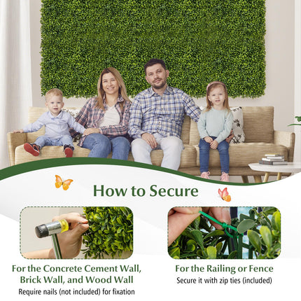 Dreamade 20" x 20" Artificial Boxwood Panels 12PCS, 33.3 Sq.ft Garden Privacy Fence Screen (Boxwood)