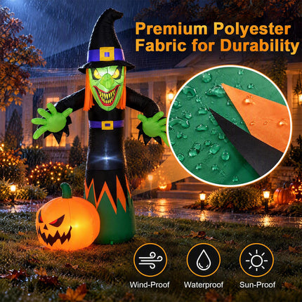 DREAMADE 8 FT Halloween Inflatable Witch Blow Up Yard Decoration