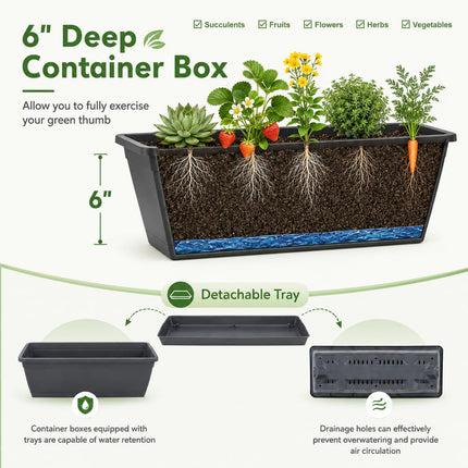 Dreamade 5-Tier Vertical Garden Planter Set 1/2 Raised Garden Bed w/Drainage