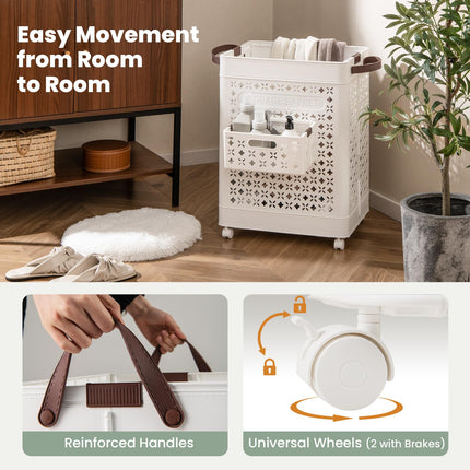Dreamade 75L Collapsible Laundry Basket with Wheels