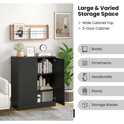 Dreamade 2 Door Storage Base Cabinet - Freestanding Floor Cabinet with 3-Tier Shelf