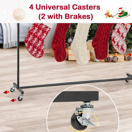 Dreamade 10-Hook Christmas Stocking Holder Stand on Wheels