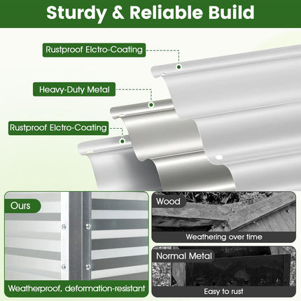 Dreamade 44" x 22" x 32" Metal Large Elevated Planter Box for Vegetable Flower Fruit Herb (1/2)