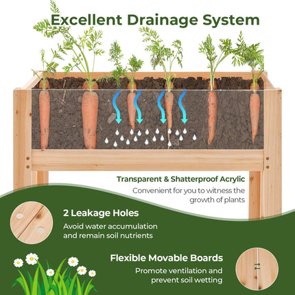 Dreamade 30”x18”x24” Raised Garden Bed Elevated Wood Planter Box with Legs
