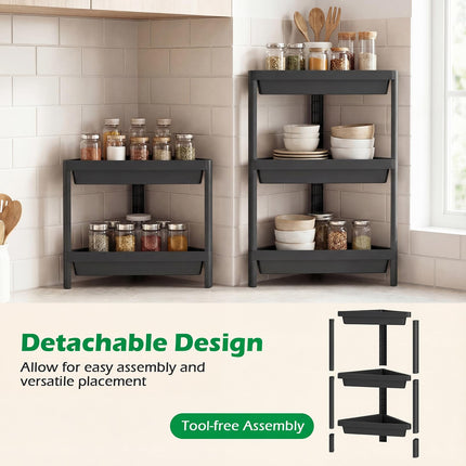 Dreamade 3-Tier Corner Shower Caddy 2-Pack with Detachable Design