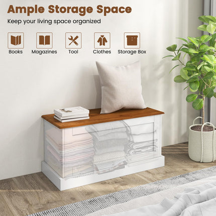 Dreamade Storage Bench, 35.5” Storage Trunk with Safety Metal Hinge