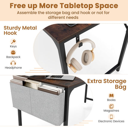 Dreamade 30 FT Conference Table with Charging Station, 60" x 24" Rectangular Large Meeting Room Desk with Storage Bag & Hook