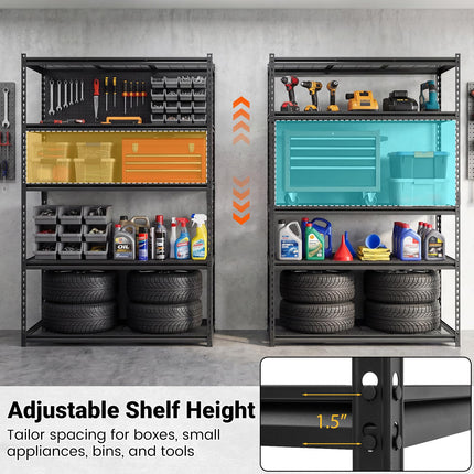 Dreamade 5-Tier Metal Storage Shelves(1/2/3/4,48" L x 24" W x 72" H)