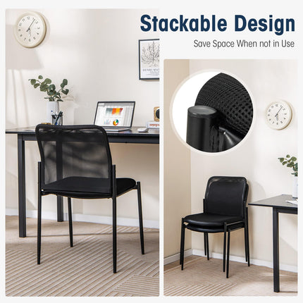Dreamade Waiting Room Chairs - Stackable Guest Chairs w/Ergonomic Backrest