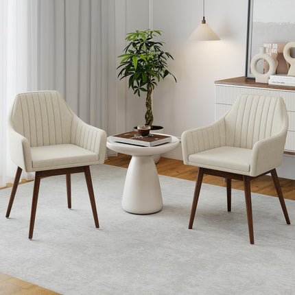 Dreamade Upholstered Dining Chairs Set of 2/4 Mid Century Kitchen Chairs with Wrap-Around Backrest