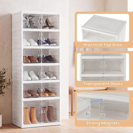 Dreamade 6-Tier Foldable Shoe Rack Organizer