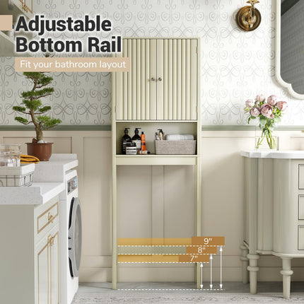 Dreamade Over The Toilet Storage Cabinet with Fluted Doors