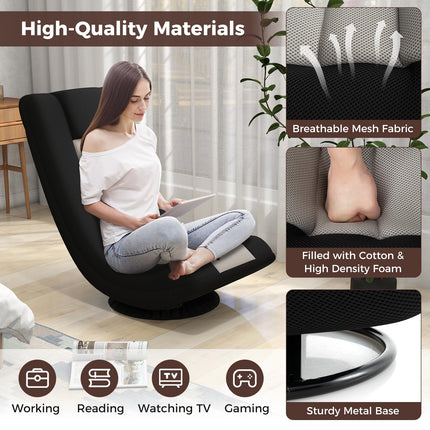 Dreamade Floor Chair with Back Support, 4-Position Adjustable Back, Lazy Sofa Chair, Meditation Chair