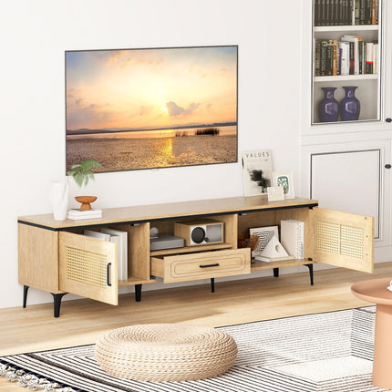 Dreamade TV Stand for TV up to 65 Inches, Entertainment Center with 2 Cabinets