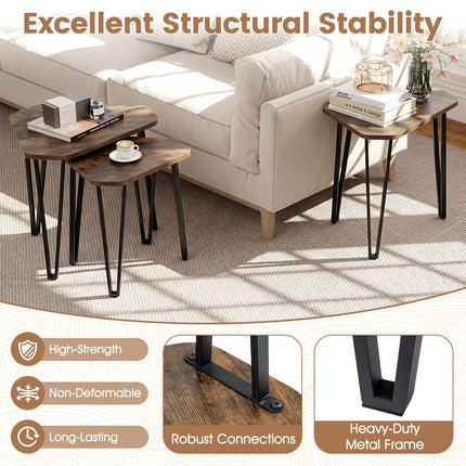 Dreamade Nesting Coffee Tables Set of 3 for Living Room & Apartment