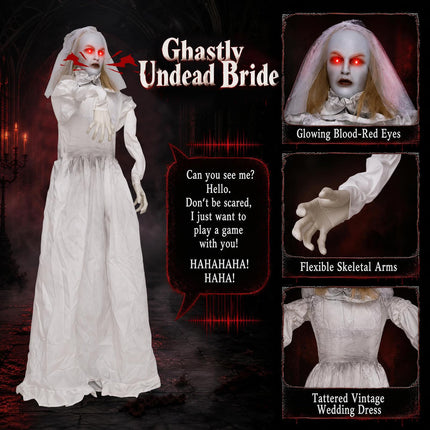 DREAMADE 5.6FT Halloween Standing Double-Face Ghost Bride