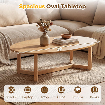 Dreamade Oval Coffee Table and End Tables Set of 3