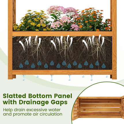 Dreamade Raised Garden Bed with Arch Lattice Trellis, for Climbing Vine Flower Vegetable