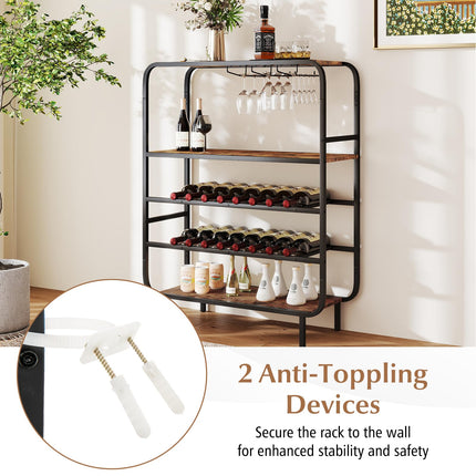 Dreamade Industrial Wine Rack Freestanding Floor