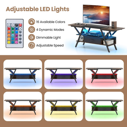 Dreamade TV Stand with Power Outlets for 55-65 Inch TV
