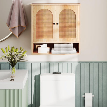 Dreamade Rattan Bathroom Medicine Cabinet