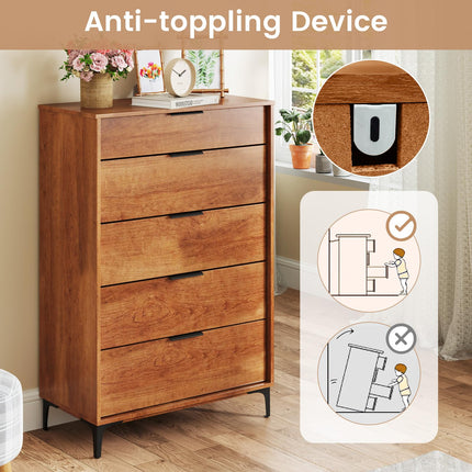 Dreamade Wooden Storage Cabinet with Anti-Tip Kit & Sturdy Metal Legs