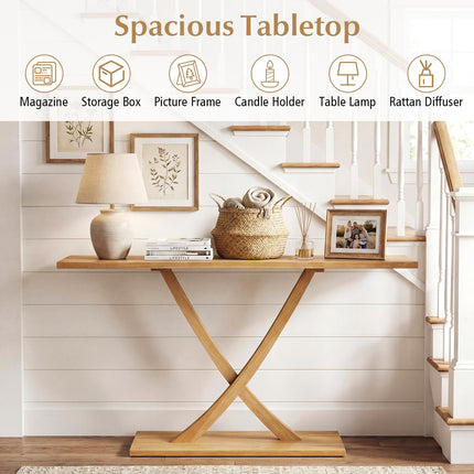 Dreamade 57" Solid Wood Console Table Narrow Long Entryway Table